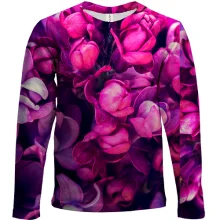 Дитячий 3D лонгслів Purple petals pattern