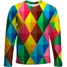 Дитячий 3D лонгслів Multicolored rhombuses