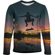 Детский 3D лонгслив Skate and sunset