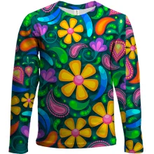 Дитячий 3D лонгслів Art flowers pattern