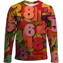 Детский 3D лонгслив Multicolored numbers