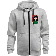 Худи на молнии Art girl with glasses