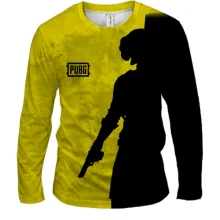 Мужской 3D лонгслив PUBG | ПАБГ YELLOW