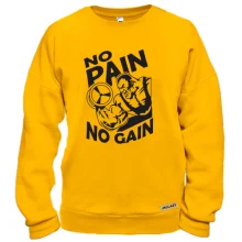 Свитшот с бодибилдером «No pain no gain»