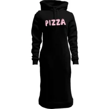 Худи платье с надписью "Pizza"