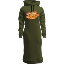 Худи платье с лягушкой и лотосом