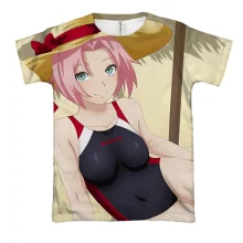 3D футболка Sakura on the beach