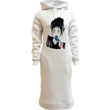 Худи платье Girl portrait art blue lollipop
