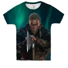 Детская 3D футболка Assassin’s Creed Valhalla (Викинг)