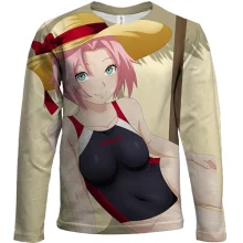 Детский 3D лонгслив Sakura on the beach