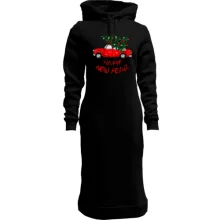 Худи платье Happy Ney Year red car