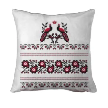 3D подушка с рисунком в виде вышиванки с птицами