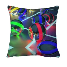 3D подушка с объемными разноцветными шариками