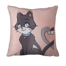 3D подушка з чорним закоханим котом