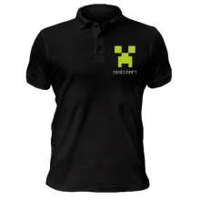 Футболка поло Minecraft logo grey