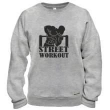 Свитшот с атлетом на турнике и надписью Workout