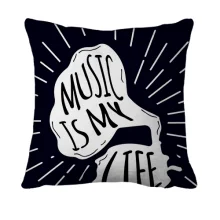 3D подушка Music is my life с лучами