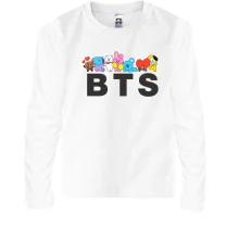 Дитячий лонгслів BTS (напис з іконками)