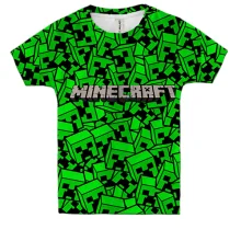 Дитяча 3D футболка Minecraft з візерунком із кріперів