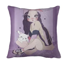 3D подушка с девушкой с котом Best friends