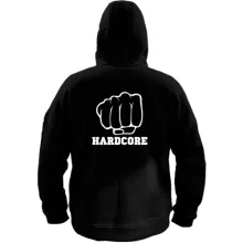 Толстовка з кулаком і написом Hardcore