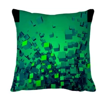 3D подушка Зеленая абстракция из кубиков