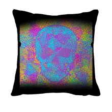 3D подушка Череп из неоновых точек