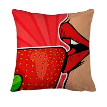 3D подушка Strawberries on Lips Pop Art