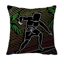 3D подушка Surfer Line art