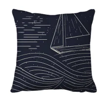 3D подушка Sea Landscape Line Art