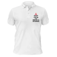 Футболка поло Keep calm and drive a Mitsubishi