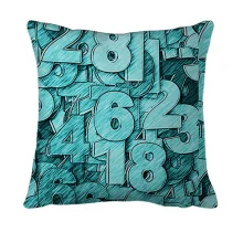 3D подушка Turquoise numbers