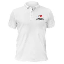 Футболка поло I Love Dance с красным сердцем