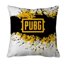 3D подушка PUBG з жовтим логотипом і бризками