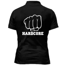 Футболка поло с кулаком и надписью Hardcore