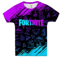 Детская 3D футболка Fortnite Purple
