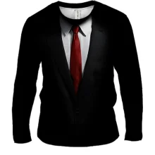 Мужской 3D лонгслив Hitman - костюм агента 47 (2)