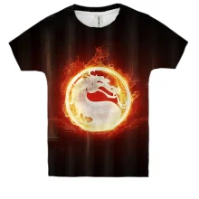 Детская 3D футболка Mortal Kombat Logo (2)