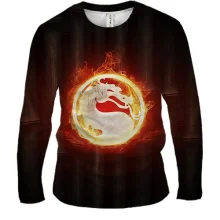 Мужской 3D лонгслив Mortal Kombat Logo (2)