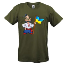 Футболка Казак с украинским флагом