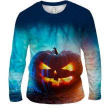 Мужской 3D лонгслив Тыква Halloween