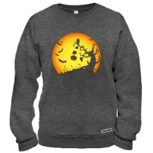 Свитшот с деревом и страшными персонажами Helloween