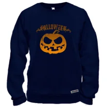 Свитшот с надписью "Halloween" и злой тыквой