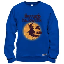 Свитшот с ведьмой на метле "Happy Halloween"