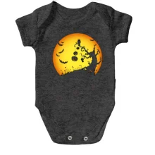 Детское боди с деревом и страшными персонажами Helloween