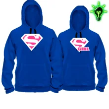 Парные худи Superman & Supergirl (glow)