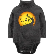 Детское боди с длинным рукавом с деревом и страшными персонажами Helloween