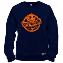 Свитшот "Happy Halloween" с тыквой в круге