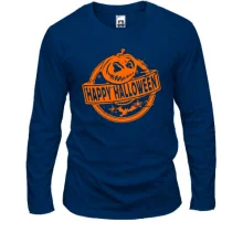 Лонгслів "Happy Halloween" з гарбузом в колі