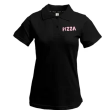 Футболка поло с надписью "Pizza"
